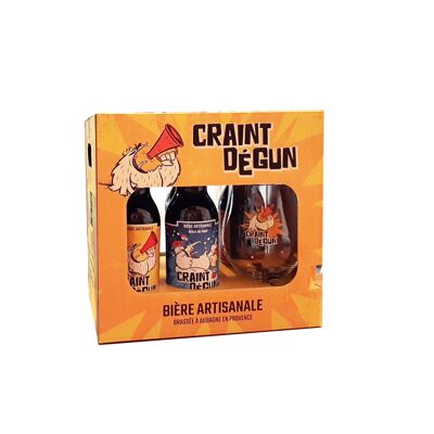 Coffret de Luxe bières artisanales Craint Dégun 5x33cl + 1 verre dégustation 50cl