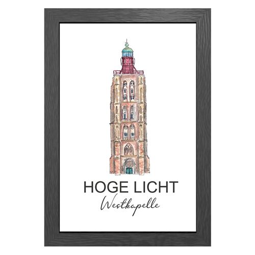 A3 poster lighthouse hoge licht westkapelle in frame - joyin