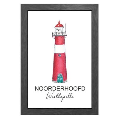 A3 poster lighthouse noorderhoofd westkapelle in frame - joyin