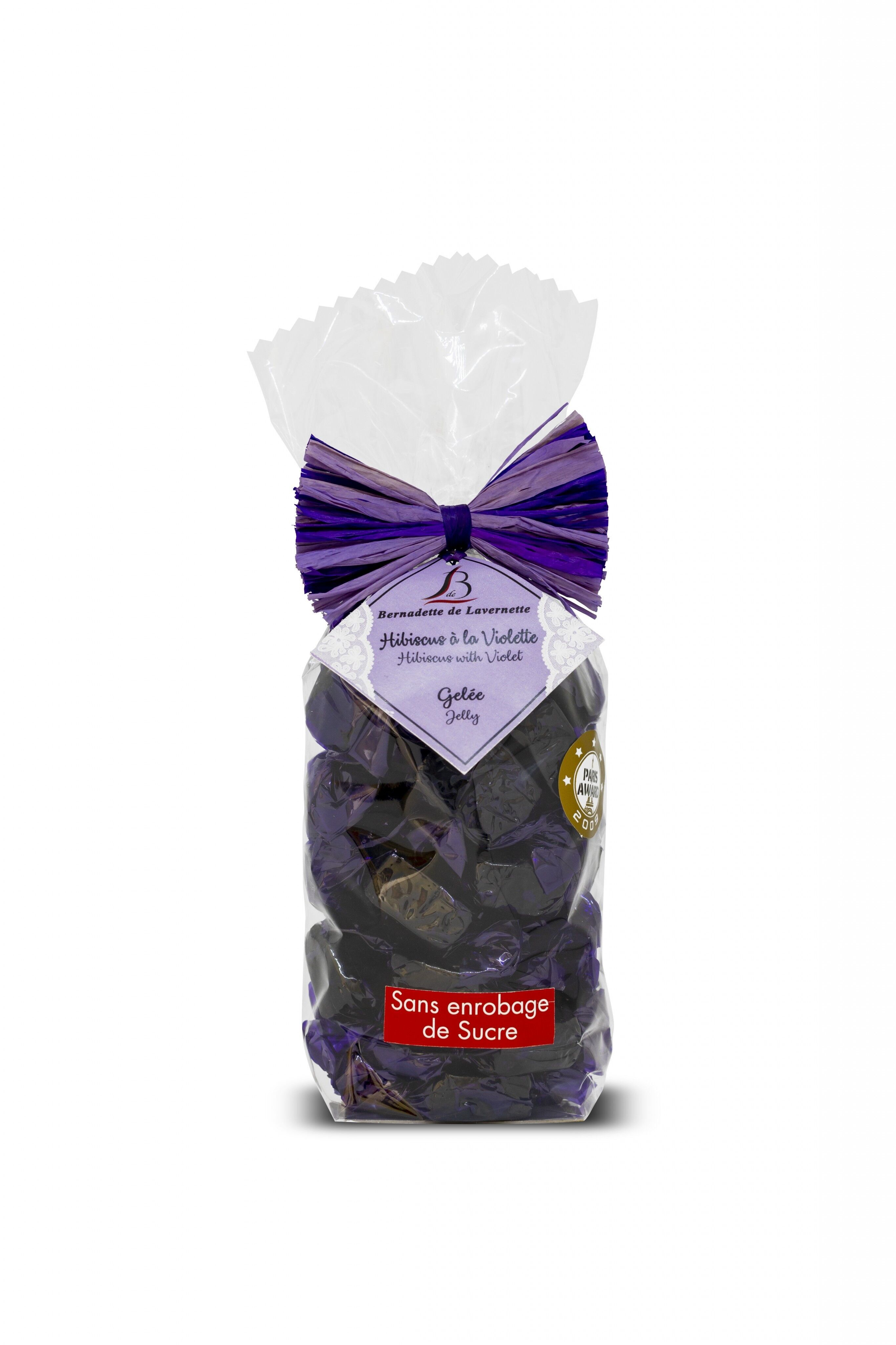 Gelatine di frutta - 100g - HIBISCUS CON VIOLA - Senza copertura di zucchero