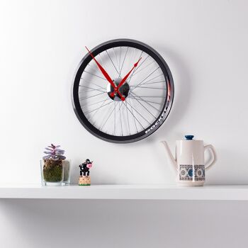 Horloge à roue de vélo de course petite - Aiguilles noires 1