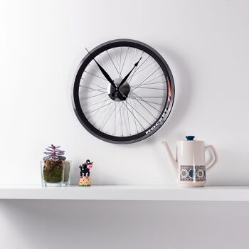 Horloge à roue de vélo de course petite - Aiguilles noires 2