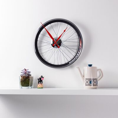 Reloj Rueda Bicicleta Carreras Pequeño - Agujas plateadas