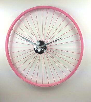 Horloge roue de vélo rose pastel 57cm 1