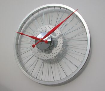 Horloge Roue de Vélo Pignon Argent 45cm 1