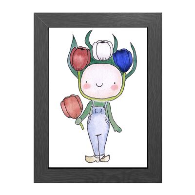 A4 frame happy tulip boy