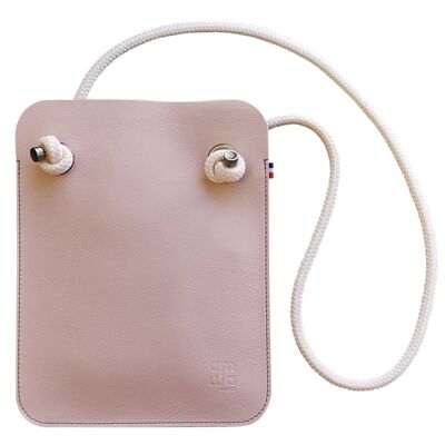 BOLSO CLUTCH EDITH DE PIEL ROSA POLVO