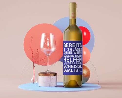 Bereits 2-3 Gläser dieses Weins können dabei helfen, dass Dir ... | Flaschenetikett | Hochformat | 9 x 12cm | selbstklebend | Netti Li Jae®