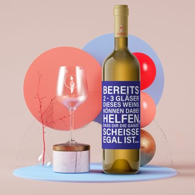 Already 2-3 glasses of this wine can help you to ... | bottle label | Portrait | 9 x 12cm | self-adhesive | Netti Li Jae®