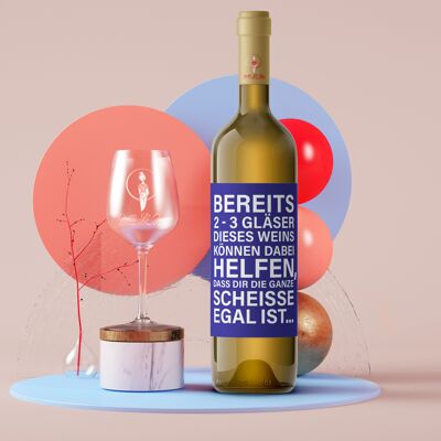 Already 2-3 glasses of this wine can help you to ... | bottle label | Portrait | 9 x 12cm | self-adhesive | Netti Li Jae®