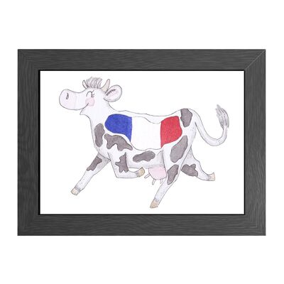 A4 poster cow france in frame - joyin