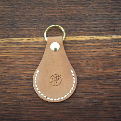 Key ring - white yarn token