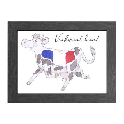 A4 poster cow france - vachement bien in frame - joyin