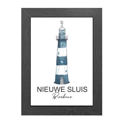 A4 poster lighthouse nieuwe sluis breskens in frame - joyin