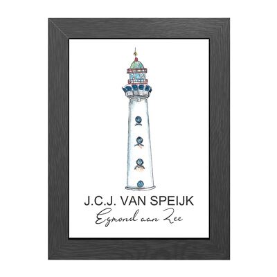A4 poster lighthouse jcj van speijk egmond aan zee in frame - joyin