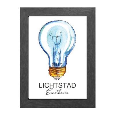 A4 POSTER LICHTSTAD EINDHOVEN IM RAHMEN - JOYIN