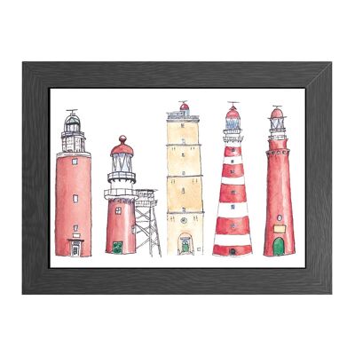 A4 frame wadden lighthouses