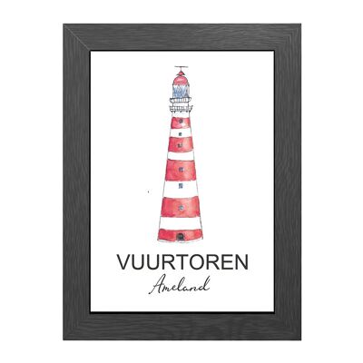 A4 RAHMEN LEUCHTTURM AMELAND