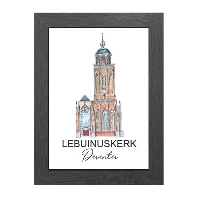 A4 POSTER LEBUINUSKERK DEVENTER MIT EINTRITT IN DEN RAHMEN - JOYIN