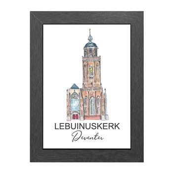 AFFICHE A4 LEBUINUSKERK DEVENTER AVEC ENTRÉE DANS LE CADRE - JOYIN