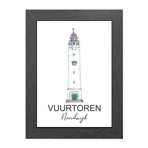 A4 poster lighthouse noordwijk in frame - joyin