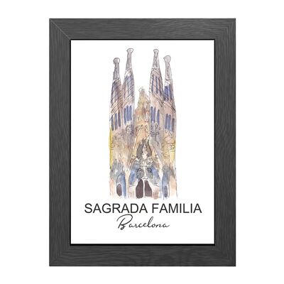 A4 frame sagrada familia