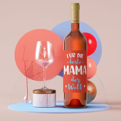 For the best mom in the world | bottle label | Portrait | 9 x 12cm | self-adhesive | Netti Li Jae®