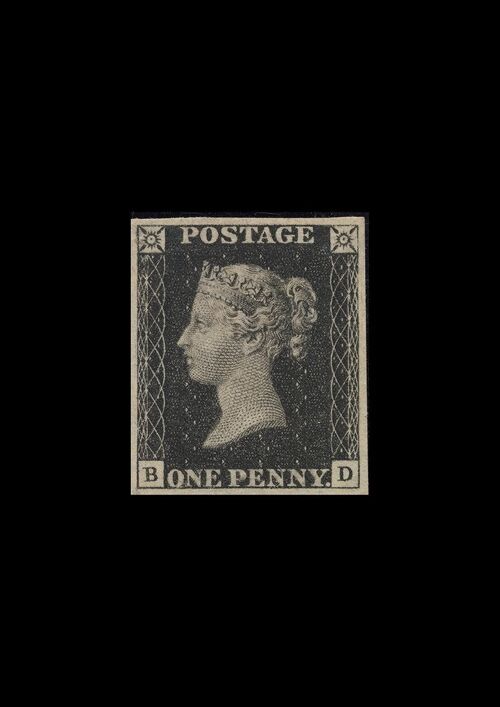 POSTAGE STAMP PRINTS: Stamp Collector Philately Art - 5 x 7" - Penny Black