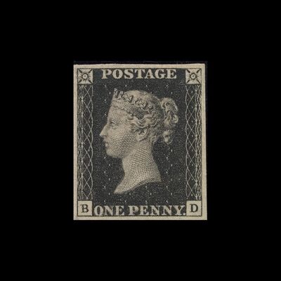 POSTAGE STAMP PRINTS: Stamp Collector Philately Art - 5 x 7" - Penny Black