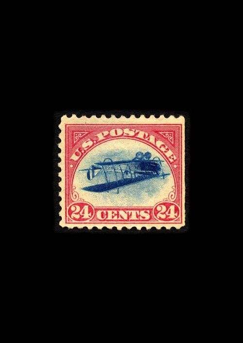 POSTAGE STAMP PRINTS: Stamp Collector Philately Art - A5 - Inverted Jenny