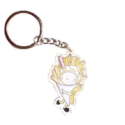 Happy frites acrylic keyring