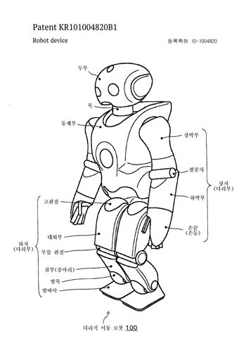 ROBOT PATENT PRINT : Science Blueprint Artwork - A4 - Blanc