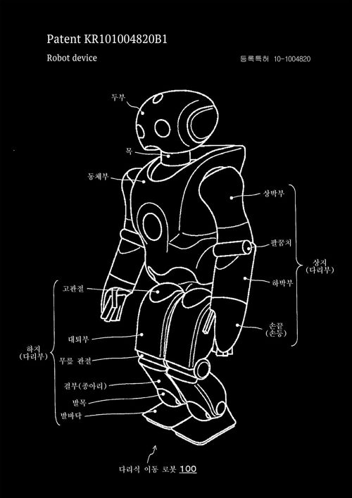 ROBOT PATENT PRINT: Science Blueprint Artwork - A3 - Black