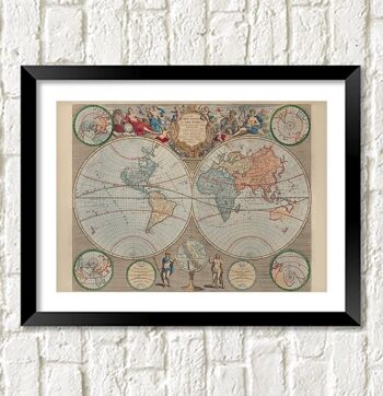 IMPRESSION DE CARTE DU MONDE : John Senex Atlas Artwork - A5