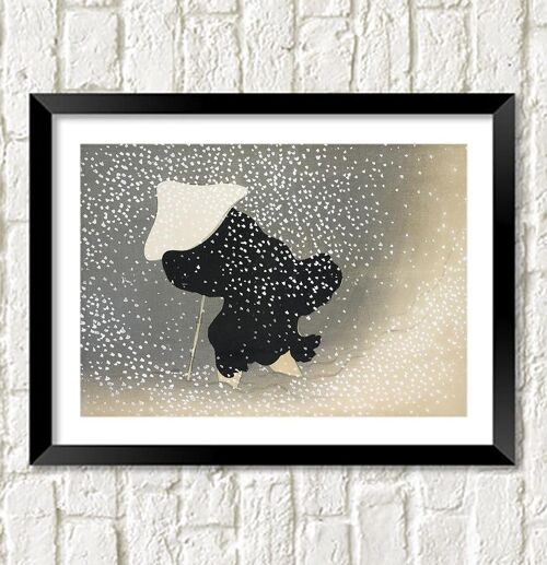 SNOW ART PRINT: Vintage Sekka Japanese Artwork - 24 x 36"