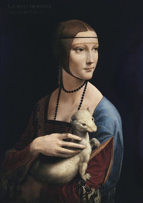 LEONARDO DA VINCI: Lady with an Ermine, 1490, Fine Art Print - A5 (8 x 6")