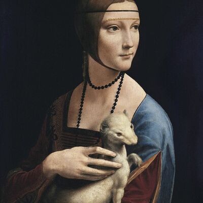 LEONARDO DA VINCI: Dame à l'hermine, 1490, Fine Art Print - A5 (8 x 6")