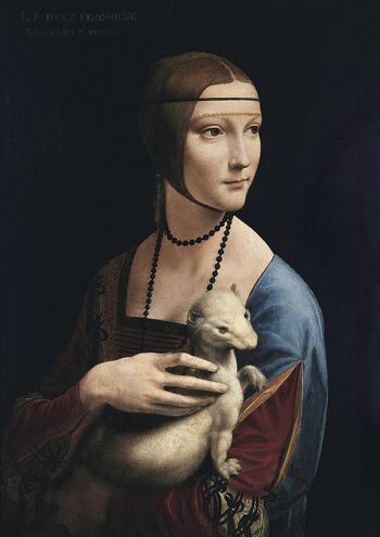 LEONARDO DA VINCI : Dame à l'hermine, 1490, Fine Art Print - A4 (12 x 8")
