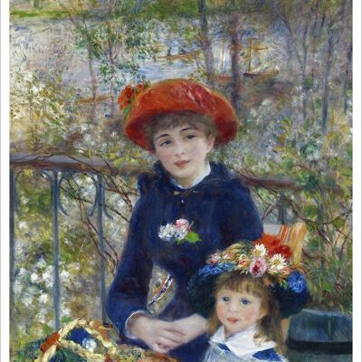 PIERRE-AUGUSTE RENOIR: Zwei Schwestern (auf der Terrasse), 1881, Kunstdruck – A4