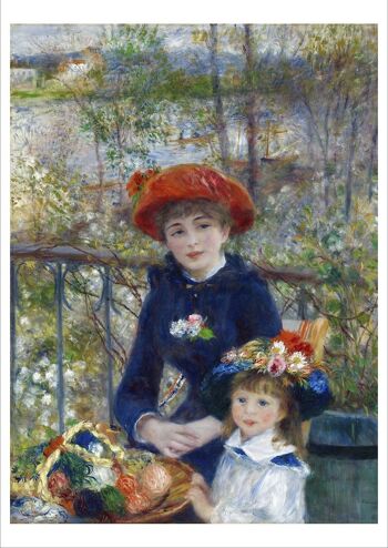 PIERRE-AUGUSTE RENOIR : Deux sœurs (Sur la terrasse), 1881, Tirage d'art - 16 x 24"