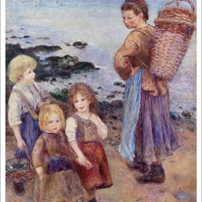 PIERRE-AUGUSTO RENOIR: Pescadores de mejillones en Berneval, 1879, Impresión de bellas artes - 24 x 36"