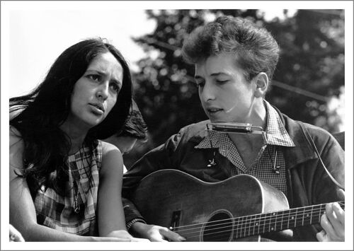 BOB DYLAN POSTER: Photograph With Joan Baez - A4