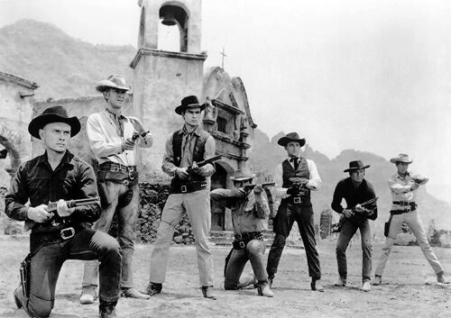 MAGNIFICENT SEVEN POSTER: Movie Cast Publicity Photograph - A3