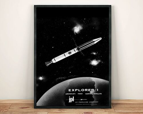 NASA EXPLORER POSTER: 1958 Satellite Launch Space Print - 16 x 24"