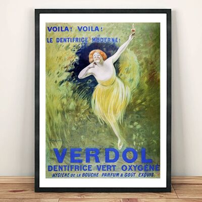 CARTEL DE VERDOL: Impresión de arte publicitario de marca de pasta de dientes vintage - 7 x 5"