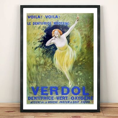 VERDOL AFFICHE : Impression d'art publicitaire de marque de dentifrice vintage - A4