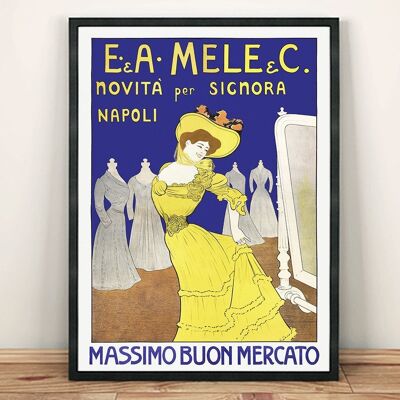 MASSIMO BUON MERCATO POSTER: Vintage Ladies abbigliamento pubblicità stampa artistica - 7 x 5"
