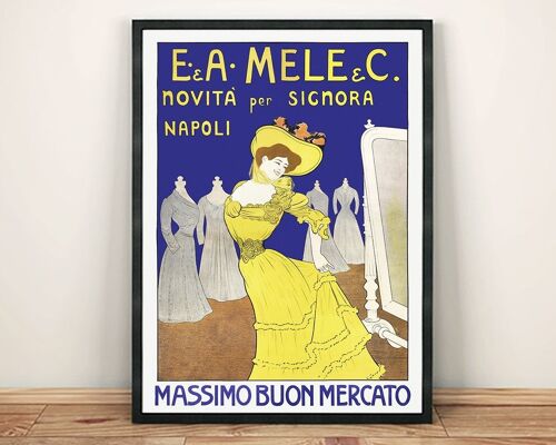 MASSIMO BUON MERCATO POSTER: Vintage Ladies Clothing Advertising Art Print - A4