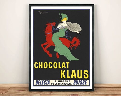 CHOCOLAT KLAUS POSTER: Vintage Chocolate Advertising Art Print - 7 x 5"