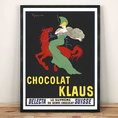 CHOCOLAT KLAUS POSTER: Vintage Schokoladen-Werbe-Kunstdruck – 7 x 5"